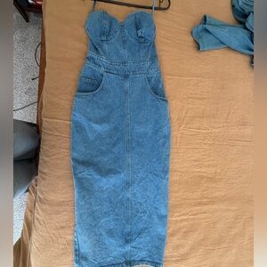 JLUXLABEL Women's Blue Denim dress